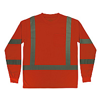 ergodyne GloWear 8368 Class 3 Essential Hi-Vis Long Sleeve T-Shirt, X-Large, Orange (22065)
