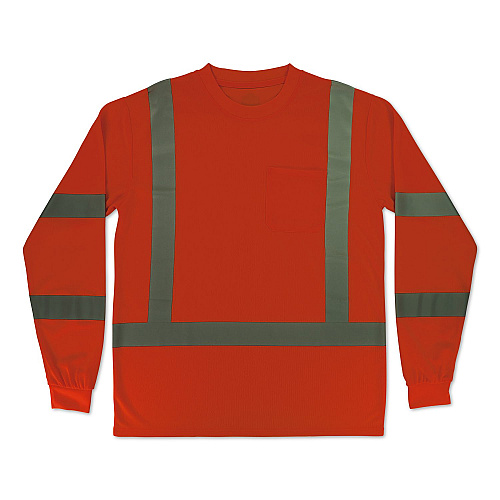 ergodyne GloWear 8368 Class 3 Essential Hi-Vis Long Sleeve T-Shirt, 3X-Large, Orange (22067)