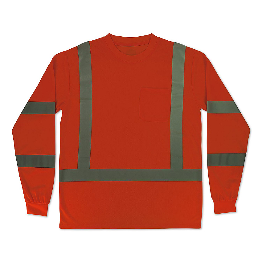 ergodyne GloWear 8368 Class 3 Essential Hi-Vis Long Sleeve T-Shirt, 3X-Large, Orange (22067)