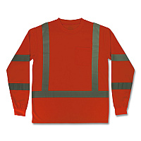ergodyne GloWear 8368 Class 3 Essential Hi-Vis Long Sleeve T-Shirt, 4X-Large, Orange (22068)