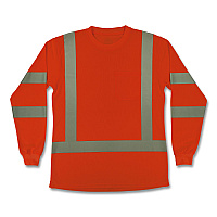 ergodyne GloWear 8374 Class 3 Women's Essential Hi-Vis Long Sleeve T-Shirt, 3X-Large, Orange (22157)