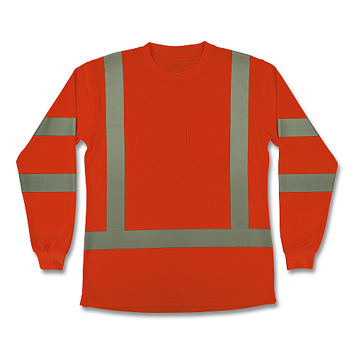 ergodyne GloWear 8374 Class 3 Women's Essential Hi-Vis Long Sleeve T-Shirt, 3X-Large, Orange (22157)