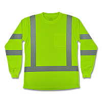 ergodyne GloWear 8374 Class 3 Women's Essential Hi-Vis Long Sleeve T-Shirt, Small, Lime (22092)