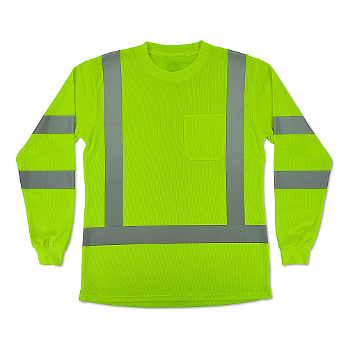 ergodyne GloWear 8374 Class 3 Women's Essential Hi-Vis Long Sleeve T-Shirt, Large, Lime (22094)