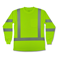 ergodyne GloWear 8374 Class 3 Women's Essential Hi-Vis Long Sleeve T-Shirt, 3X-Large, Lime (22097)