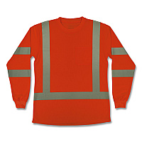 ergodyne GloWear 8374 Class 3 Women's Essential Hi-Vis Long Sleeve T-Shirt, Small, Orange (22152)