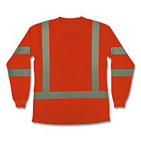 ergodyne GloWear 8374 Class 3 Women's Essential Hi-Vis Long Sleeve T-Shirt, Medium, Orange (22153)