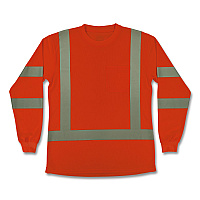 ergodyne GloWear 8374 Class 3 Women's Essential Hi-Vis Long Sleeve T-Shirt, Large, Orange (22154)