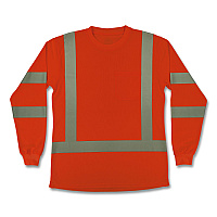 ergodyne GloWear 8374 Class 3 Women's Essential Hi-Vis Long Sleeve T-Shirt, X-Large, Orange (22155)