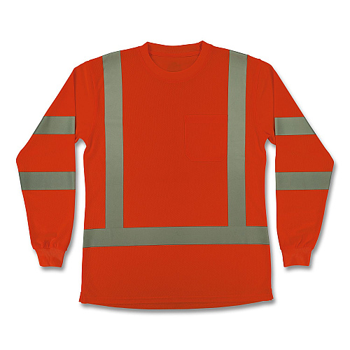 ergodyne GloWear 8374 Class 3 Women's Essential Hi-Vis Long Sleeve T-Shirt, X-Large, Orange (22155)