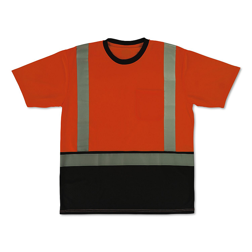ergodyne GloWear 8286BK Class 2 Essential Hi-Vis T-Shirt with Black Bottom, Medium, Orange (22193)
