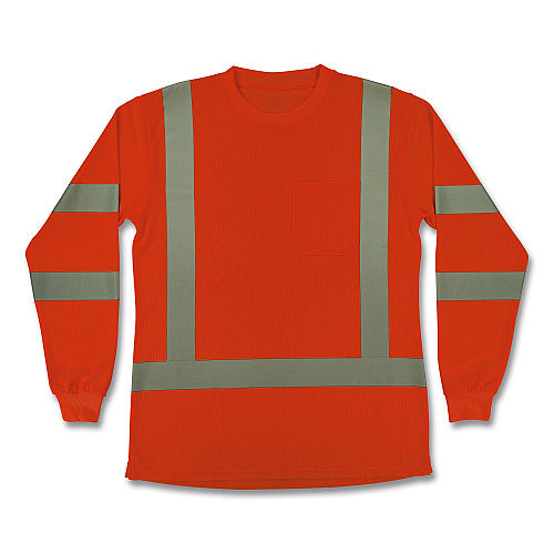 ergodyne GloWear 8374 Class 3 Women's Essential Hi-Vis Long Sleeve T-Shirt, 2X-Large, Orange (22156)