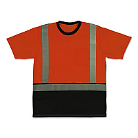 ergodyne GloWear 8286BK Class 2 Essential Hi-Vis T-Shirt with Black Bottom, 2X-Large, Orange (22196)