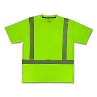 ergodyne GloWear 8292 Class 2 Performance Hi-Vis T-Shirt, Large, Lime (22234)