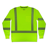 ergodyne GloWear 8370 Class 3 Performance Hi-Vis Long Sleeve T-Shirt, X-Large, Lime (22255)