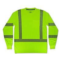 ergodyne GloWear 8370 Class 3 Performance Hi-Vis Long Sleeve T-Shirt, 3X-Large, Lime (22257)