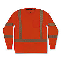 ergodyne GloWear 8370 Class 3 Performance Hi-Vis Long Sleeve T-Shirt, X-Large, Orange (22265)
