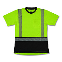 ergodyne GloWear 8276BK Class 2 Women's Performance Hi-Vis T-Shirt with Black Bottom, 2X-Large, Lime (22316)