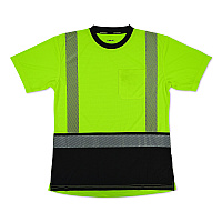 ergodyne GloWear 8276BK Class 2 Women's Performance Hi-Vis T-Shirt with Black Bottom, 3X-Large, Lime (22317)