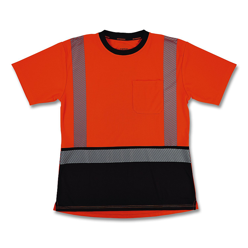 ergodyne GloWear 8276BK Class 2 Women's Performance Hi-Vis T-Shirt with Black Bottom, Small, Orange (22322)