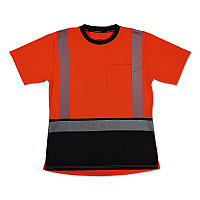ergodyne GloWear 8276BK Class 2 Women's Performance Hi-Vis T-Shirt with Black Bottom, Medium, Orange (22323)