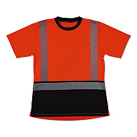 ergodyne GloWear 8276BK Class 2 Women's Performance Hi-Vis T-Shirt with Black Bottom, X-Large, Orange (22325)