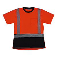 ergodyne GloWear 8276BK Class 2 Women's Performance Hi-Vis T-Shirt with Black Bottom, 2X-Large, Orange (22326)