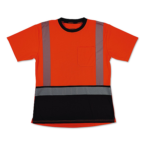ergodyne GloWear 8276BK Class 2 Women's Performance Hi-Vis T-Shirt with Black Bottom, 3X-Large, Orange (22327)
