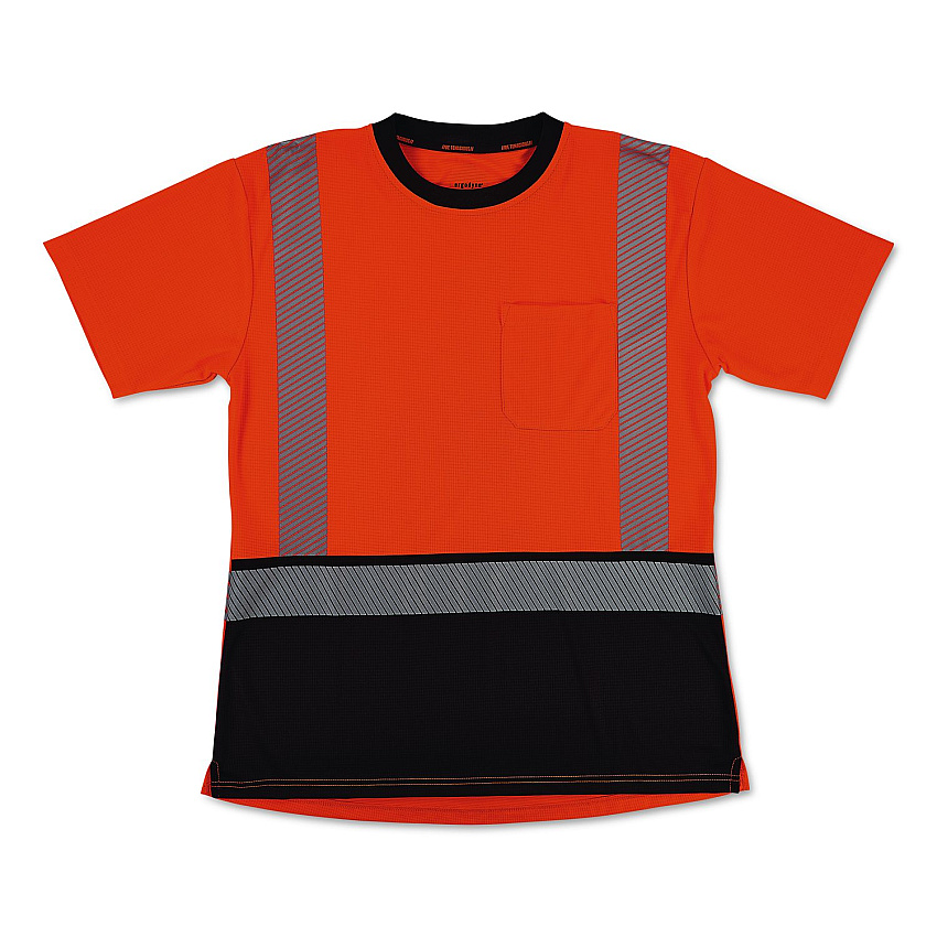 ergodyne GloWear 8276BK Class 2 Women's Performance Hi-Vis T-Shirt with Black Bottom, 3X-Large, Orange (22327)