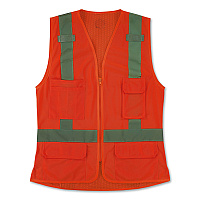 ergodyne GloWear 8247ZW-S Class 2 Women's Hi-Vis Surveyor Vest with Zipper, Polyester, 3X-Large, Orange (22477)
