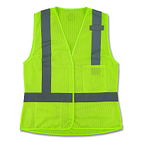 ergodyne GloWear 8210HLW-S Class 2 Women's Hi-Vis Vest with Hook-and-Loop, Polyester, 2X-Large, Lime (22406)