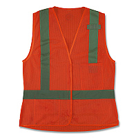 ergodyne GloWear 8210HLW-S Class 2 Women's Hi-Vis Vest with Hook-and-Loop, Polyester, Small, Orange (22412)