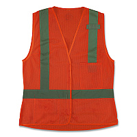 ergodyne GloWear 8210HLW-S Class 2 Women's Hi-Vis Vest with Hook-and-Loop, Polyester, Medium, Orange (22413)