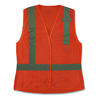 ergodyne GloWear 8210HLW-S Class 2 Women's Hi-Vis Vest with Hook-and-Loop, Polyester, X-Large, Orange (22415)