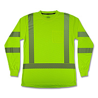 ergodyne GloWear 8387 Class 3 Women's Performance Hi-Vis Long Sleeve T-Shirt, Small, Lime (22352)