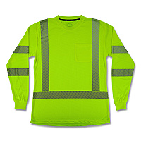 ergodyne GloWear 8387 Class 3 Women's Performance Hi-Vis Long Sleeve T-Shirt, X-Large, Lime (22355)