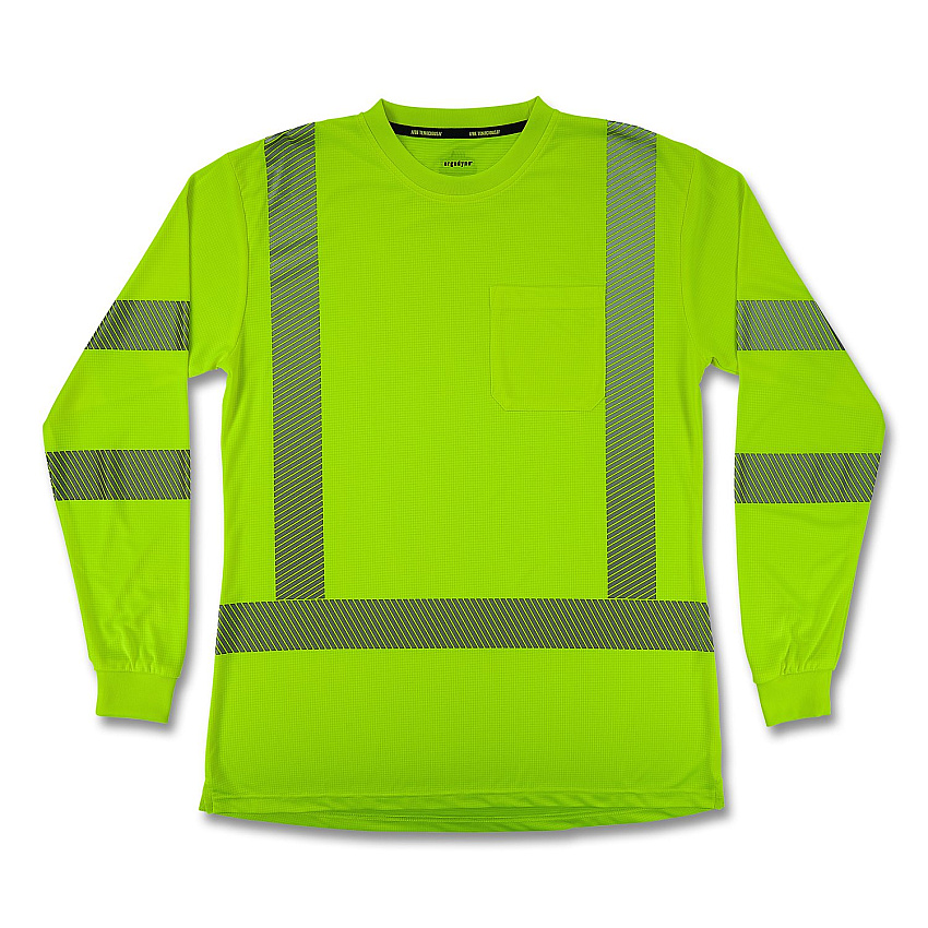 ergodyne GloWear 8387 Class 3 Women's Performance Hi-Vis Long Sleeve T-Shirt, X-Large, Lime (22355)