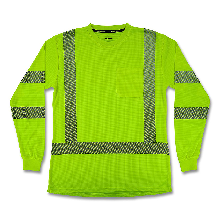 ergodyne GloWear 8387 Class 3 Women's Performance Hi-Vis Long Sleeve T-Shirt, 3X-Large, Lime (22357)