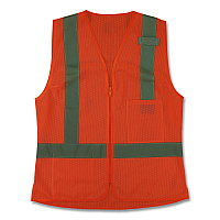ergodyne GloWear 8210ZW-S Class 2 Women's Hi-Vis Vest with Zipper, Polyester, Large, Orange (22434)