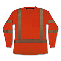 ergodyne GloWear 8387 Class 3 Women's Performance Hi-Vis Long Sleeve T-Shirt, Medium, Orange (22363)