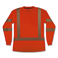 ergodyne GloWear 8387 Class 3 Women's Performance Hi-Vis Long Sleeve T-Shirt, X-Large, Orange (22365)