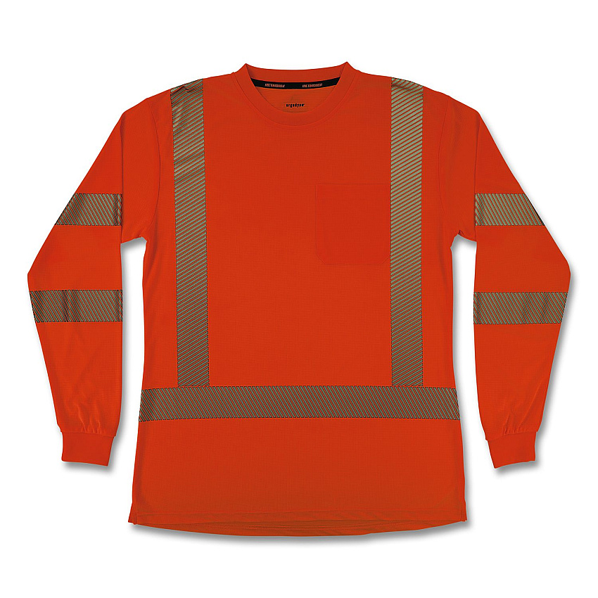 ergodyne GloWear 8387 Class 3 Women's Performance Hi-Vis Long Sleeve T-Shirt, X-Large, Orange (22365)