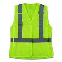 ergodyne GloWear 8215BAW-S Class 2 Women's Hi-Vis Breakaway Vest with Hook-and-Loop, Polyester, 2X-Large, Lime (22446)