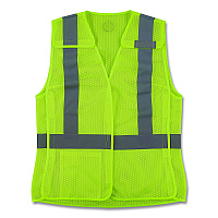 ergodyne GloWear 8215BAW-S Class 2 Women's Hi-Vis Breakaway Vest with Hook-and-Loop, Polyester, 3X-Large, Lime (22447)