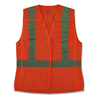 ergodyne GloWear 8215BAW-S Class 2 Women's Hi-Vis Breakaway Vest with Hook-and-Loop, Polyester, Medium, Orange (22453)