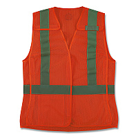ergodyne GloWear 8215BAW-S Class 2 Women's Hi-Vis Breakaway Vest with Hook-and-Loop, Polyester, 2X-Large, Orange (22456)