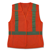 ergodyne GloWear 8215BAW-S Class 2 Women's Hi-Vis Breakaway Vest with Hook-and-Loop, Polyester, 3X-Large, Orange (22457)