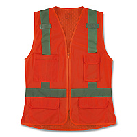 ergodyne GloWear 8247ZW-S Class 2 Women's Hi-Vis Surveyor Vest with Zipper, Polyester, Medium, Orange (22473)