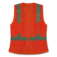 ergodyne GloWear 8247ZW-S Class 2 Women's Hi-Vis Surveyor Vest with Zipper, Polyester, Large, Orange (22474)