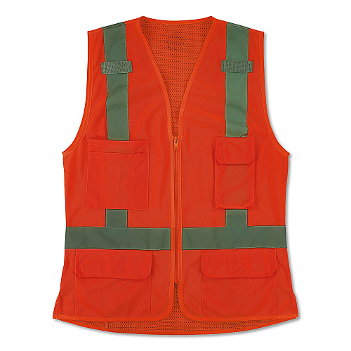 ergodyne GloWear 8247ZW-S Class 2 Women's Hi-Vis Surveyor Vest with Zipper, Polyester, X-Large, Orange (22475)
